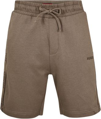 HUGO BOSS Heren Sweat Shorts met Zijdelings Logo van Katoenmix (Beige/Zwart)