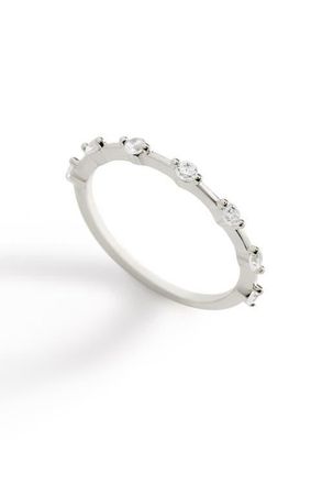 Mint & Lily Ultra Thin Floating Eternity Band in Sterling Silver at Nordstrom, Size 6