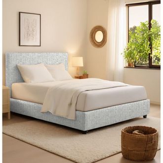 Dmora Cama Individual Bracknell, Desenfundable, Hecho En Italia, Gris Claro