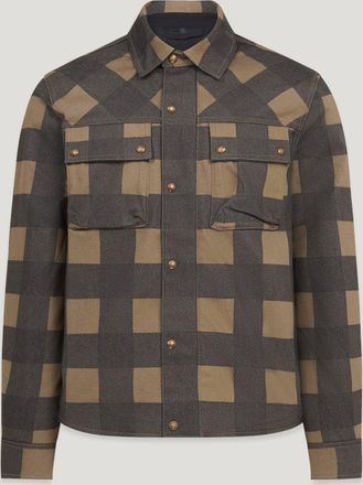 Belstaff Mansion Motorcycle Overshirt Mens Cotton Mix Belstaff Olive / Black Size 2XL