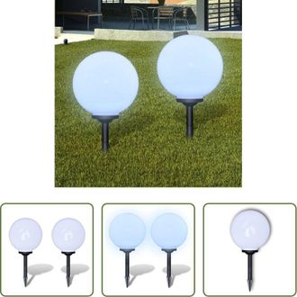 vidaXL vidaXL Illuminazione solare - Lampione Solare a LED da Giardino 2 pz 30 cm con Picchetto