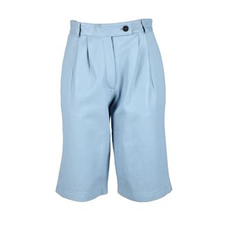 L'autre Chose Leren Bermuda Shorts - Dames - Korte Broeken - Blauw - XS - Korte Broeken
