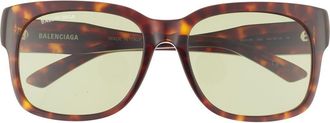Balenciaga 56mm Square Sunglasses in Havana Green at Nordstrom Rack