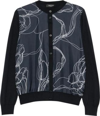 Fabiana Filippi Truien & Vesten, Dames, Blauw, M, Geknoopte Cardigan