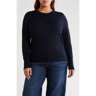 Caslon Crewneck Sweater in Navy Still at Nordstrom Rack, Size 1X