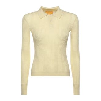 Guest In Residence Cashmere Knitwear, female, Gray, M, Long Sleeve Shrunken Polo