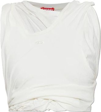 Diesel T-Wisher-Rib-Pl Camiseta sin mangas - Tops - Mujer - Blanco - XS