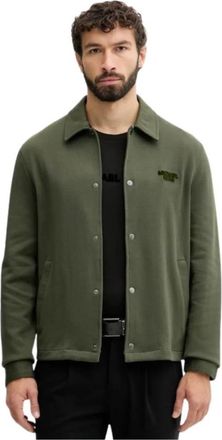 Michael Kors Cotton Blend Jacket - Heren - Zomerjassen - Groen - S - Katoen - Jassen