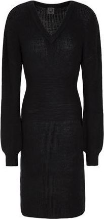 8 by YOOX KNIT V-NECK MIDI DRESS