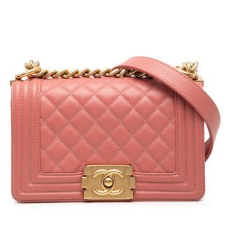 Chanel Tweedehands Kleine Gepolsterde Lamsleren Boy Flap