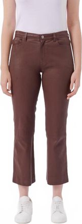 ATM Anthony Thomas Melillo Leather Cropped Flare Pants In Chocolate