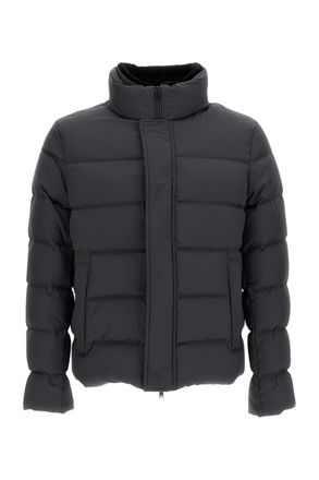Herno Padded Bomber Jacket with Faux Fur Lining