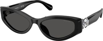 Swarovski Sk 6045U Zonnebril - Dames - Zonnebrillen - Zwart - 55 MM - Accessoires