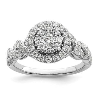 Diamond2Deal 14k White Gold Lab Grown Diamond Engagement Ring 1Ct Clarity- VS Color- G-H