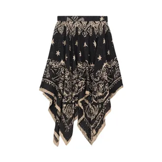 R13 Midi Skirts, female, Black, Size: S Bandana Skirt