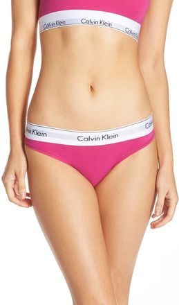 Calvin Klein Modern Cotton Bikini in Striking Pink at Nordstrom, Size Small