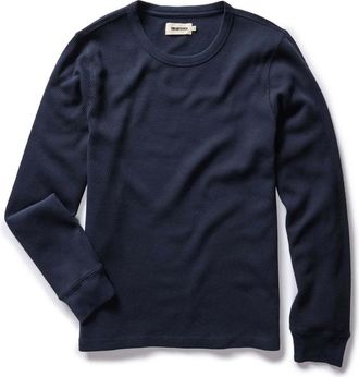 Taylor Stitch The Organic Cotton Crew in Dark Navy Waffle