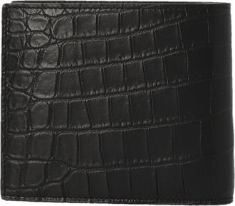 Saint Laurent Crocodile-Embossed Leather Wallet - Black