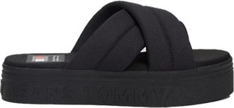 Tommy Hilfiger Urban Flatform Sandalen - Dames - Sandalen - Zwart - 37 EU - Polyester - Schoenen