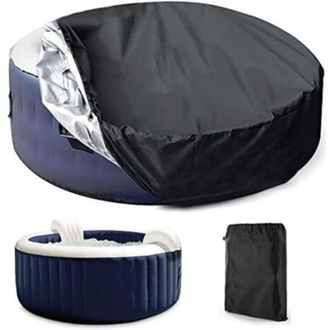 OEM Cubierta Protectora Redonda Para Spa O Piscina: Impermeable, Resistente A Los Rayos Uv Y Al Polvo 215 Cm De Di&aacute;metro, Grosor Reforzado