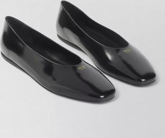 Prada ballerina loafer brushed leather square toe