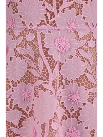 Self Portrait Womens Lace Mini Dress Pink Polyester