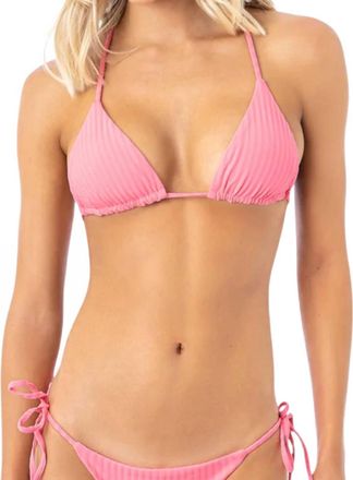 Maaji Sliding Triangle Bikini Top In Sea Pink Balmy