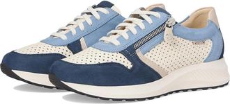 Mephisto Womens Mephisto Kim Perf Sneakers Jeans Blue Velvet Leather Shoes ZOGG2372