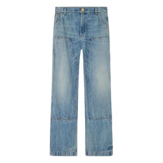 Versace Straight Jeans, male, Blue, Size: W32 Carpenter Jeans