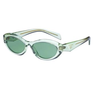 Prada Green Oval Ladies Sunglasses PR 26ZS 14R20E 55