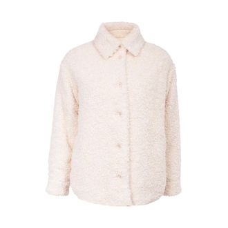 Aspesi Giacca camicia ecofur - Dames - Jassen - Wit - Maat: M Poliester