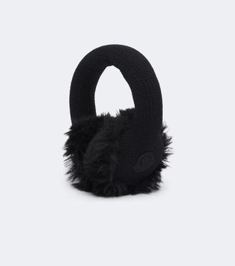 Moncler Logo ribbed-knit virgin wool earmuffs
