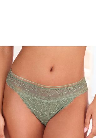 Lascana String LASCANA Tiziana, Damen, Gr. 32/34, gr&uuml;n (salbei), Microtouch, Obermaterial: 84% Polyamid, 16% Elasthan, figurbetont, Unterhosen String, mit ant