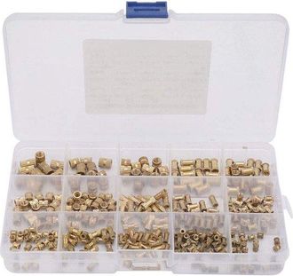 OEM Dailygoods, Surtido De Insertos Roscados, 330 Piezas, Tuercas Moleteadas De Lat&oacute;n, M2/m3/m4/m5, Iso, M&eacute;tricas, Grado 3b, Para Impresi&oacute;n 3d