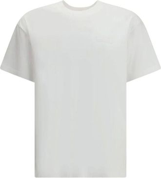 Givenchy Tops, Heren, Wit, M, Katoen, Katoenen T-shirt met Grosgrain Patch