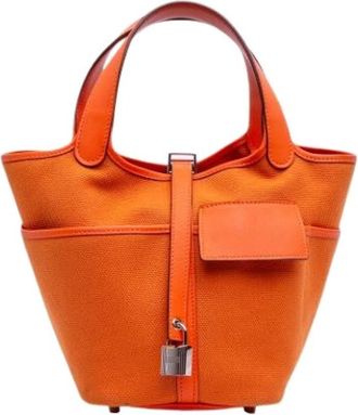 Herm&egrave;s Pre-owned Cargo Picotin - Dames - Vintage Tas - Oranje - ONE Size - Vintage