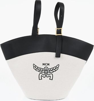 MCM Borsa Tote Bicolore con Maxi Logo Frontale MCM
