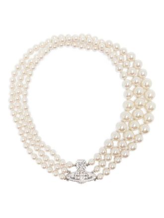 Vivienne Westwood Orb faux-pearl necklace - women - Faux Pearl/Metal - OS - Silver