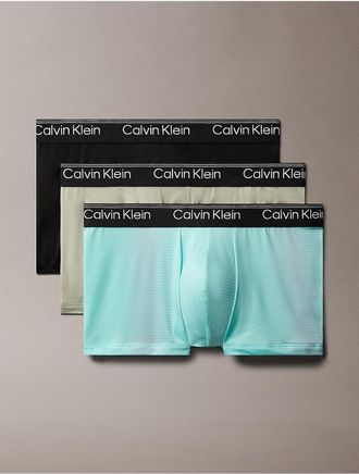 Calvin Klein Mens Micro Stretch 3-Pack Low Rise Trunk - Blue - XL