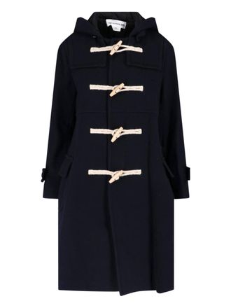 Comme Des Gar&ccedil;ons Black Toggle Hooded Duffle Jacket