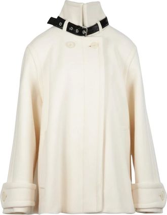 Lanvin Cappotto Corto in Lana con Collo alla Coreana - - Coats - Donna - Bianco - S