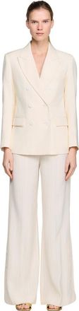 Sandro Double-breasted suit jacket in Ecru at Nordstrom, Size 34 Eu