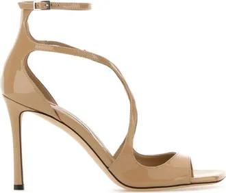 Jimmy Choo London Beige Solid Open Square Toe Heels