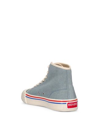 Kenzo Womens Kenzoschool Logo High-Top Sneakers Blue Shoes >