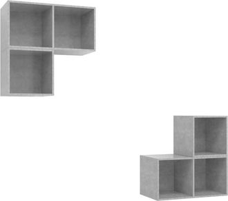 vidaXL Vidaxl - Juego De Mueble Para Tv De 4 Piezas Aglomerado Gris Hormig&oacute;n