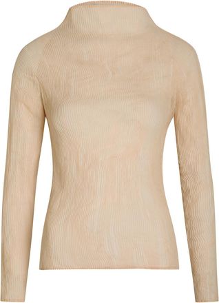 Issey Miyake Pleated Chiffon top - Beige - 2