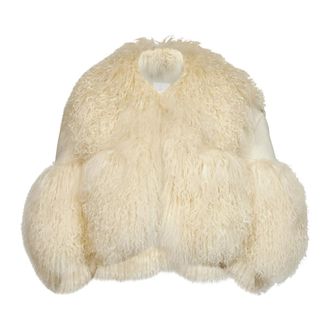 Giuseppe Di Morabito Giacca Corta in Pelliccia Mongola - - Jackets - Donna - Bianco - S