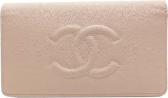 Chanel Beige Long Wallet (Bi-Fold) (Pre-Owned)