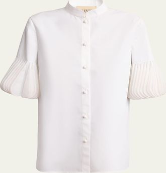 Valentino Garavani Embellished Elbow-Sleeve Shirt