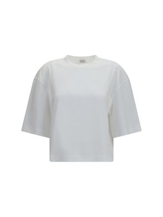 Brunello Cucinelli Womens Oversized Short-Sleeve T-Shirt White Cotton T-Shirts & Jerseys